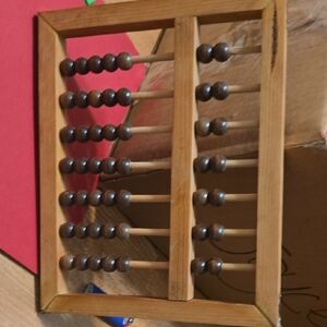 Vintage Chinese Wooden Abacus with Brown Wooden Beads